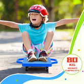 1pc Kids Riding Scooter Board | PP Material, Red & Green, Indoor Outdoor Activity Play Equipment | Gymnastics Sports Skateboard with Plastic Foot Wheels for 80kg Weight Capacity